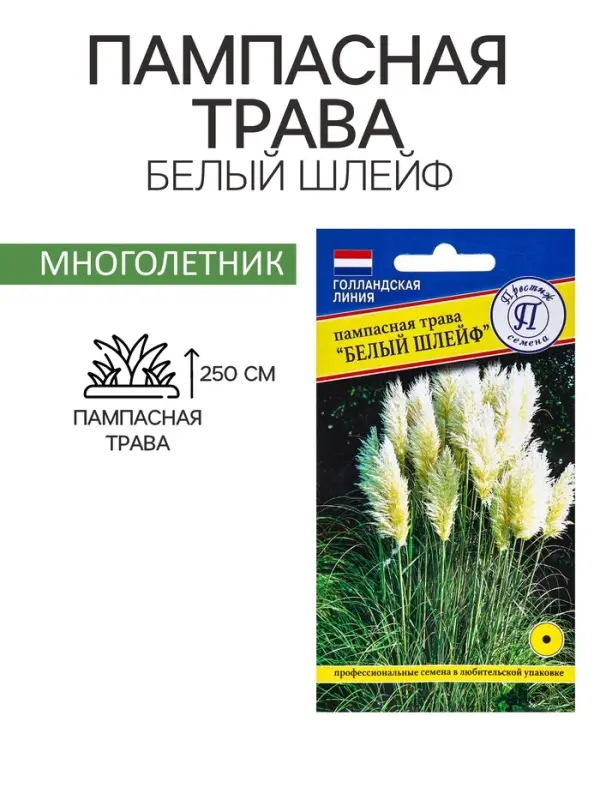 Семена цветов Пампасная трава &laquo;Белый шлейф&raquo;, &laquo;Перстиж семена&raquo;, 0.1 г