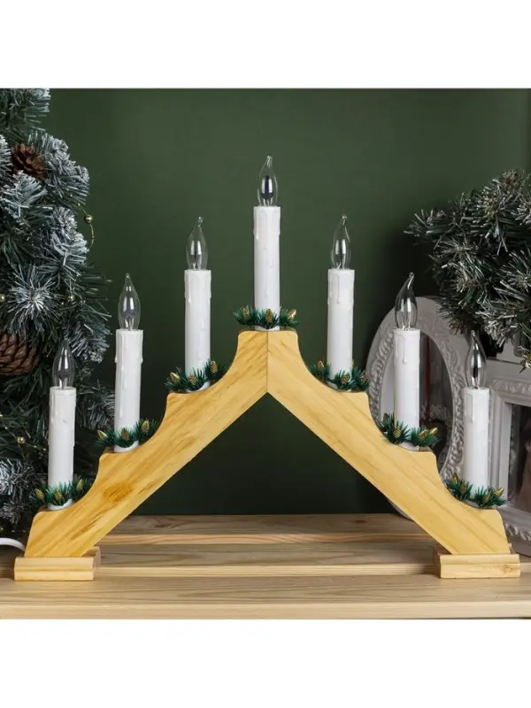 Светодиодная фигура &laquo;Рождественская горка&raquo; 39.5&times;33&times;5 см, дерево, 220 В, эффект пламени