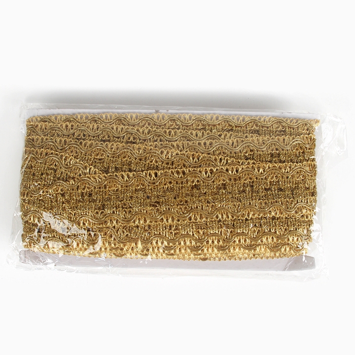 Тесьма золотая 3,6 см, в рулоне 15 метров Тесьма золотая 3,6 см, в рулоне 15 метров