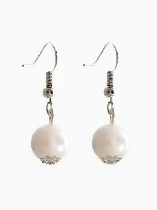 Набор 3 предмета: серьги, колье, браслет &laquo;Жемчуг&raquo;, элегантный, белый в серебре