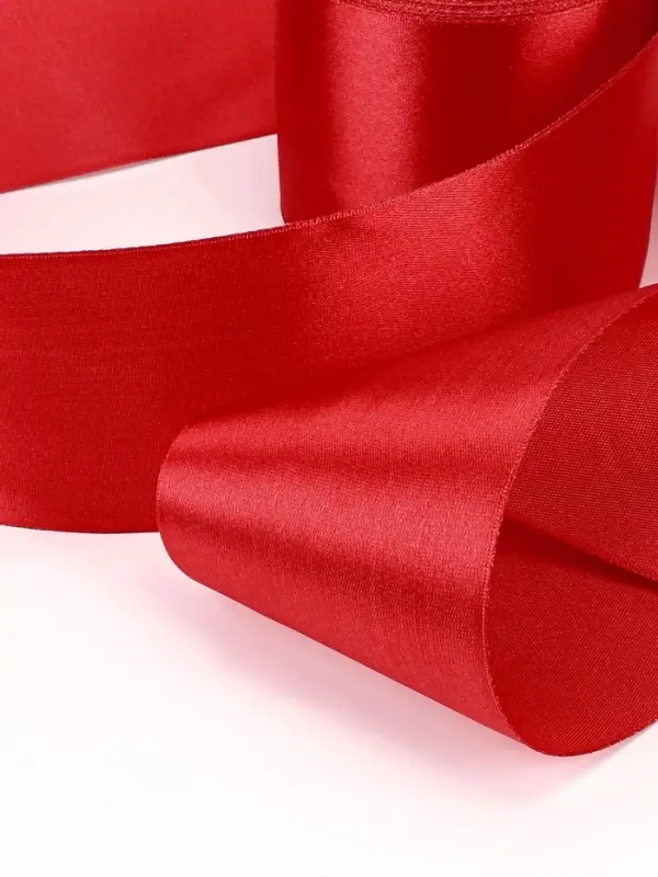 Лента атласная, 75 мм, 23&plusmn;1 м, красная №26