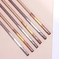 Свечи в торт, 6 штук Happy, 17 см, золотой с металликом