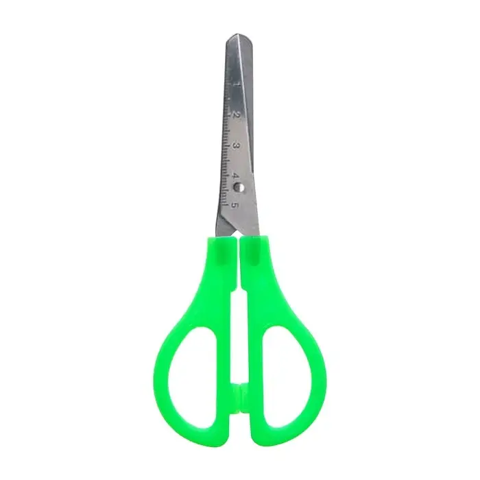 Ножницы канцелярские 13 см, пластиковые ручки, закруглённые концы с линейкой, корпус МИКС Ножницы канцелярские 13 см, пластиковые ручки, закруглённые концы с линейкой, корпус МИКС