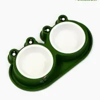 Миска двойная фигурная 29,5 х 14 х 4 см, зелёная