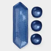 Менажница на подносе &laquo;Аква&raquo;, набор 3 шт., 9&times;9&times;5 см, алюминий