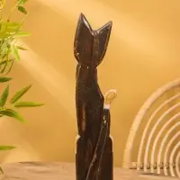 Сувенир «Кошка», 60×14×6 см, дерево, коричневый, МИКС