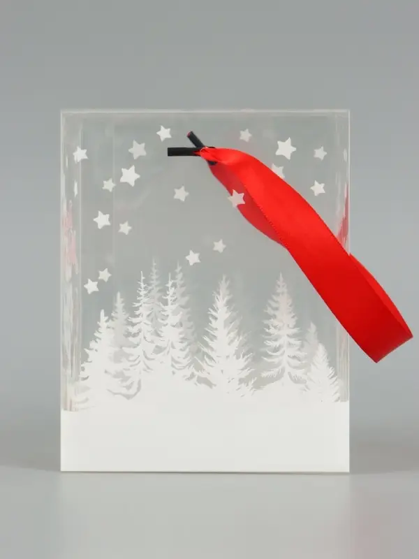 Коробка подарочная, складная из PVC &laquo;С Новым годом&raquo;, 12&times;15&times;12 см