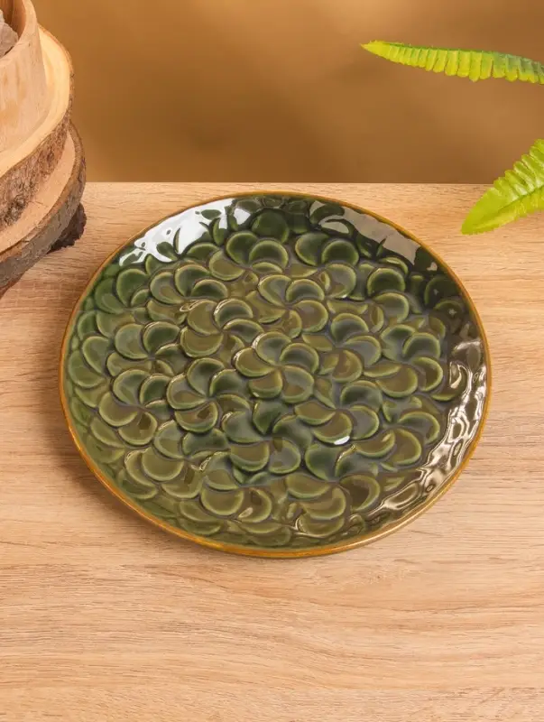 Блюдо «Полянка», 23×23×3 см, керамика, зелёное Блюдо «Полянка», 23×23×3 см, керамика, зелёное