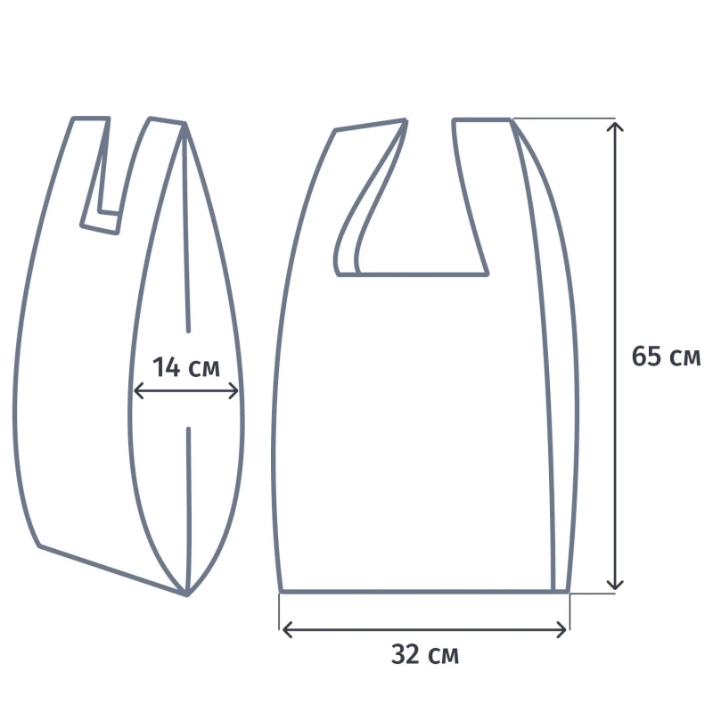 Пакет-майка Пакет Майка БИО с рисунком, 32x65x2x7 см, 23 мкм, 50 шт./уп