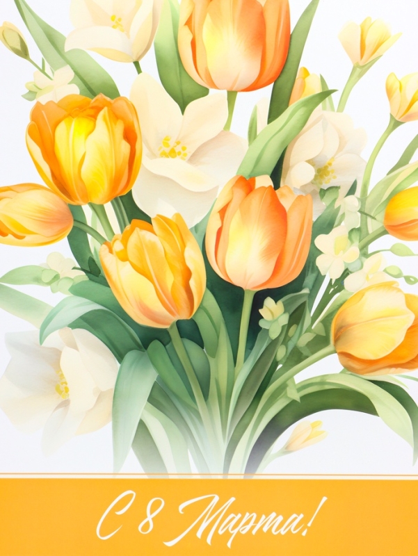 Пакет подарочный ламинированный вертикальный «Тюльпаны», XL 40 × 49 × 19 см