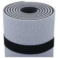 Коврик для фитнеса и йоги ONLYTOP, нескользящий, 183&times;61&times;0.6 см, цвет серый/чёрный