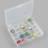 Органайзер для ниток, на 25 шпулек, 12&times;10.5&times;2.5 см, прозрачный