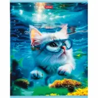 Тетрадь 40л А5ф клетка 60-65г/кв.м на скобе Обл. мел.картон  Коты на релаксе МИКС