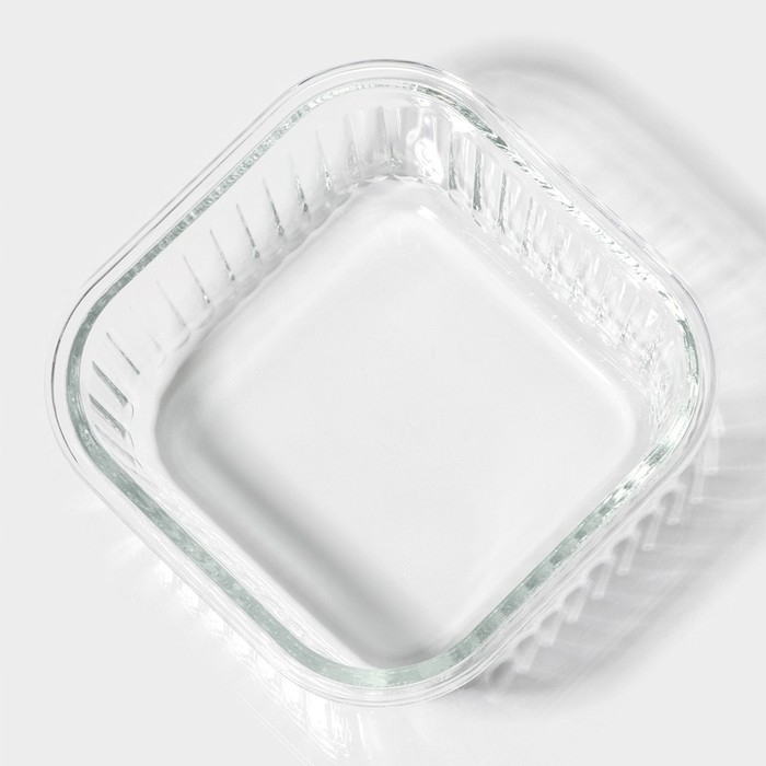 Контейнер для еды из жаропрочного стекла Доляна «Шиаду», квадратный, 800 мл, 15×7 см