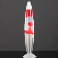 Лава - лампа RISALUX &laquo;Ракета&raquo;, Е14, 30 Вт, от сети 220 В, серебристая, 34&times;8.5&times;8.5 см