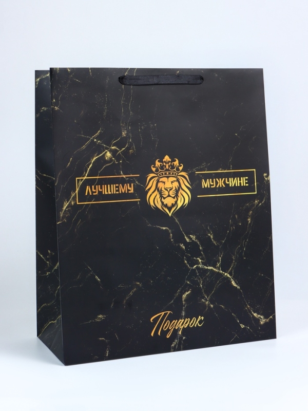 Пакет подарочный ламинированный вертикальный «Лучшему мужчине», XL 40 × 49 × 19 см