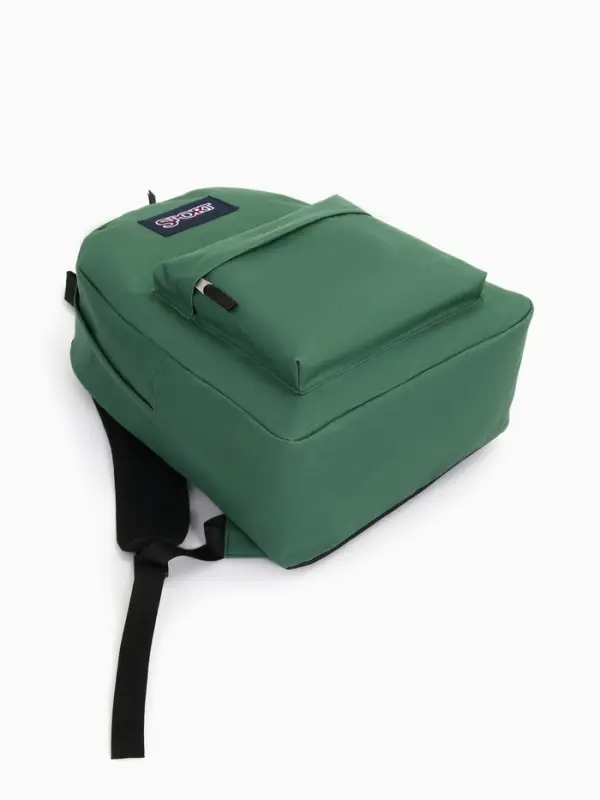 Рюкзак школьный на молнии, с карманом, однотонный, размер 30&times;14&times;41 см, насыщенно-зелёный