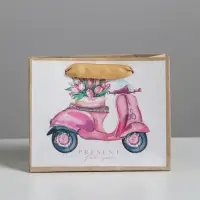 Пакет подарочный крафтовый, упаковка, «Present for you», 15 х 12 х 5.5 см