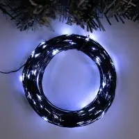 Гирлянда &laquo;Нить&raquo; 20 м, роса, IP20, чёрная нить, 200 LED, свечение белое, 12 В