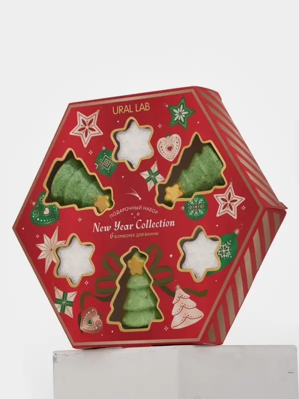 Бомбочки для ванны New Year Collection, набор 6 шт, URAL LAB Бомбочки для ванны New Year Collection, набор 6 шт, URAL LAB