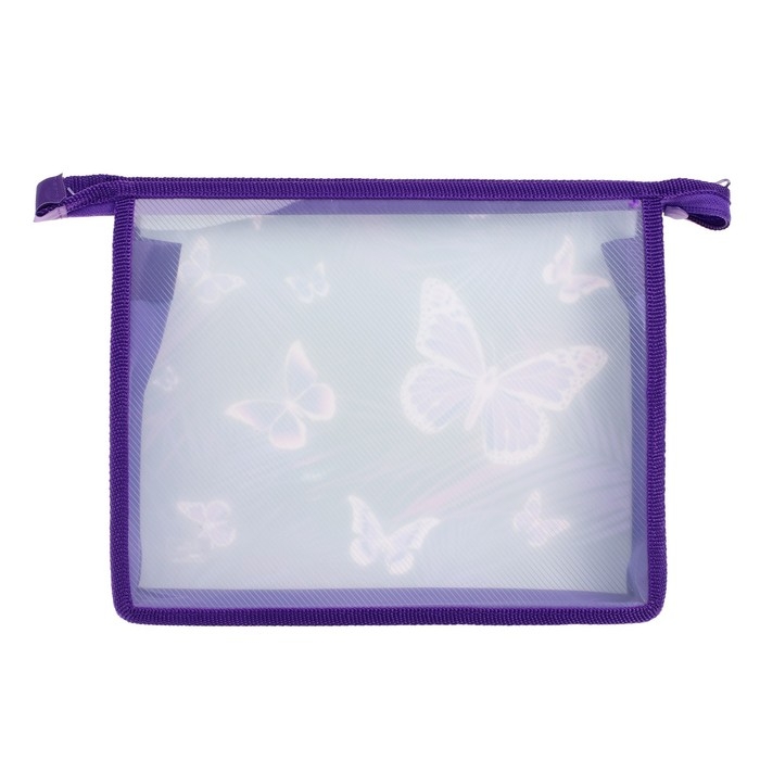 Папка для тетрадей А5, 230 х 190 х 50 мм, молния сверху, пластиковая, Calligrata Папка для тетрадей А5, 230 х 190 х 50 мм, молния сверху, пластиковая, Calligrata "Бабочки"