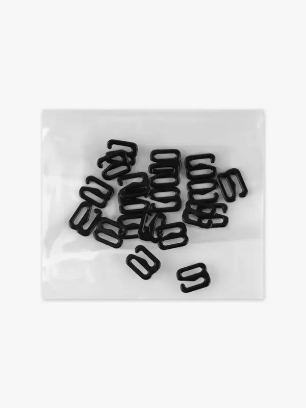 Крючок для бретелей, металлический, 8 мм, набор 20 шт., чёрный Крючок для бретелей, металлический, 8 мм, набор 20 шт., чёрный