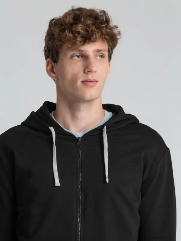 Толстовка на молнии с капюшоном Unit Siverga черная, размер XS Толстовка на молнии с капюшоном Unit Siverga черная, размер XS