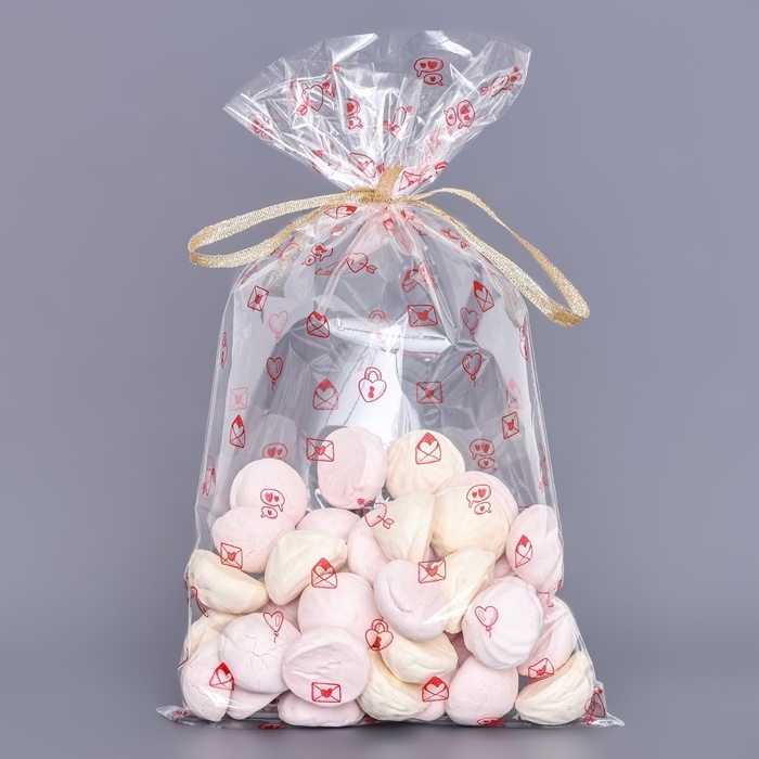 Пакет фасовочный БОПП, Пакет фасовочный БОПП, "Почта любви" 20*35 см набор 50 шт