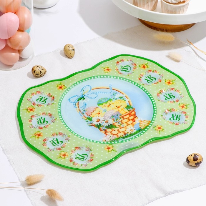 Подставка стеклянная для яиц 8 ячеек Доляна «Пасхальные цыплята», 35×24,5 см Подставка стеклянная для яиц 8 ячеек Доляна «Пасхальные цыплята», 35×24,5 см