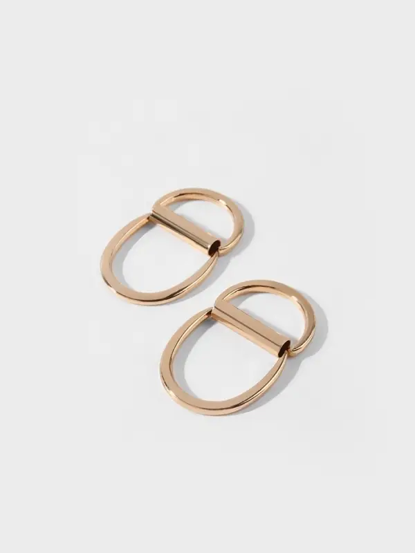 Полукольцо для сумок двойное, d=20 мм, толщина - 1 мм, 2 шт., цвет золотой