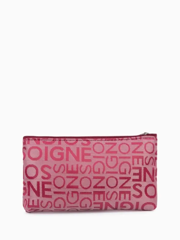 Косметичка - пенал на молнии, маленькая, с рисунком, бордовая