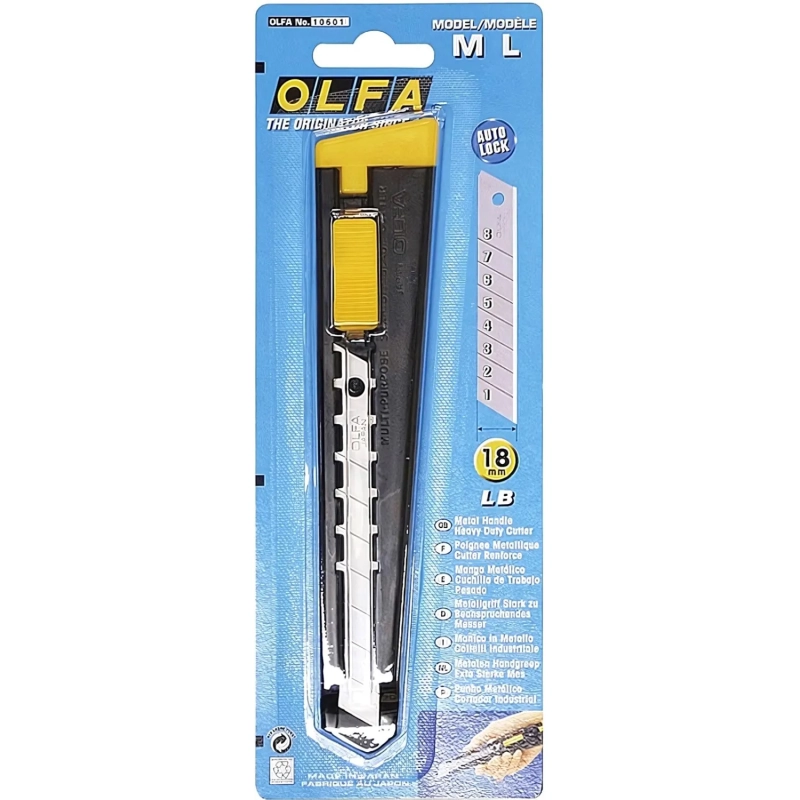 Нож OLFA c металл.корпусом,автофиксатор, 18мм, OL-ML
