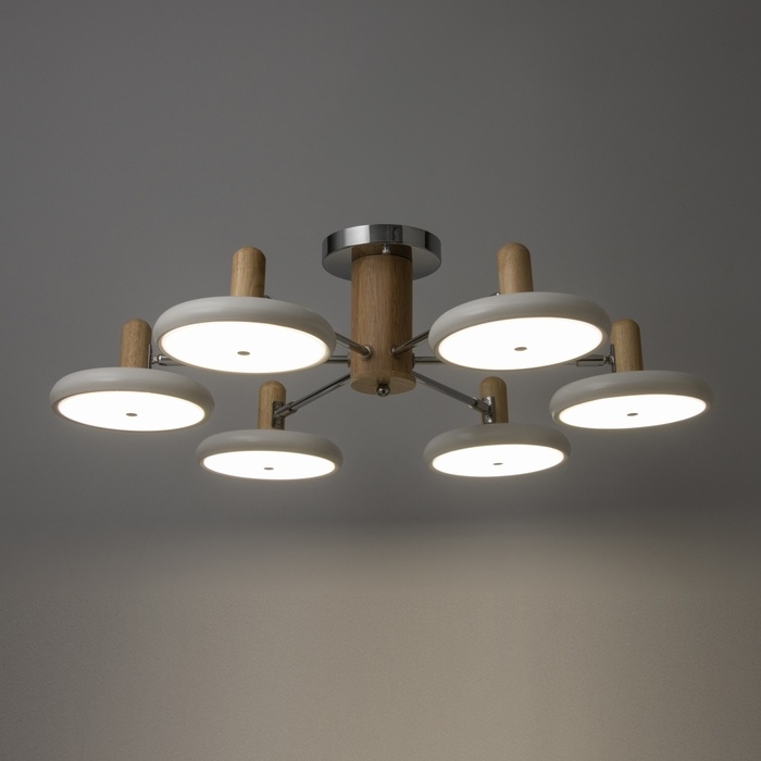 Люстра Люстра "Джулия" 6хLED 144Вт 3000-6000К бело-хромовый 80х80х22 см