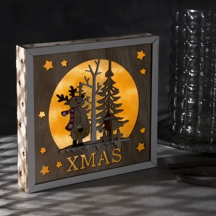 Фигура светодиодная, 22&times;22&times;4 см, свечение тёплое белое