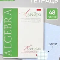 Предметная тетрадь по алгебре Hatber &laquo;Буквица&raquo;, 48 листов, в клетку, со справочным материалом, обложка из мелованного картона