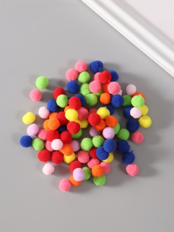 Декор для творчества "Помпончики. Яркие краски" d=1 см набор 100 шт