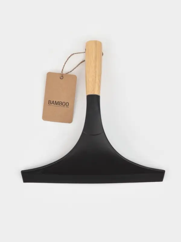 Водосгон Доляна Meli, бамбуковая ручка, 23&times;23 см, чёрный