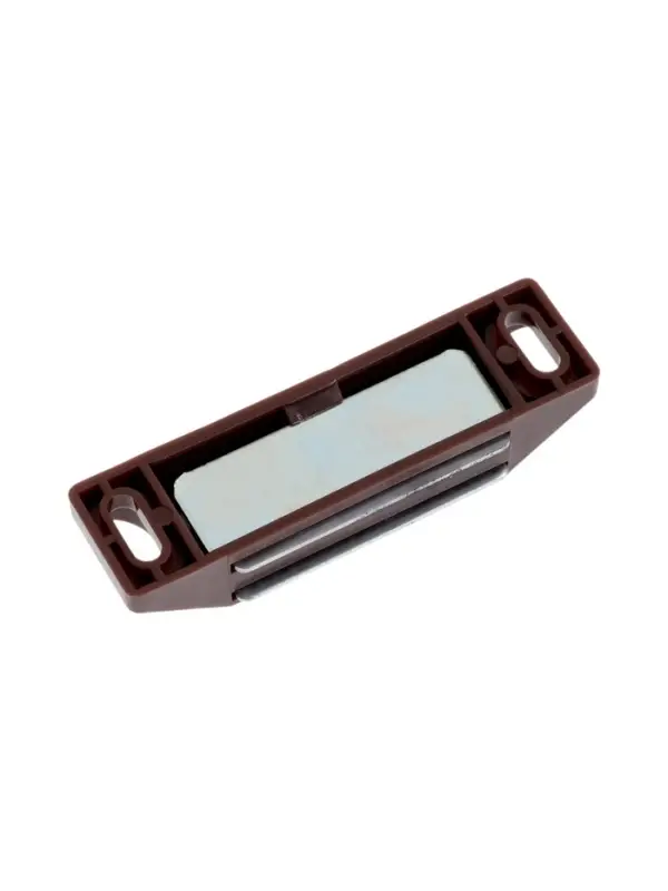 Магнит мебельный M002BR, 60&times;13 мм, средний, коричневый, 4 шт.