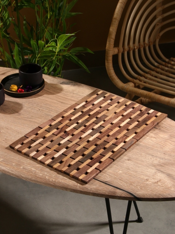 Коврик из тикового дерева, 40х30х0,7 см