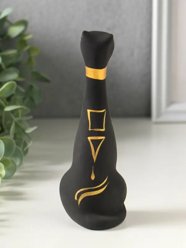 Фигурка керамика &laquo;Кот Египетский&raquo;, 15 см, чёрный
