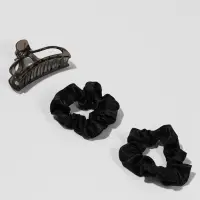 Мягкие бигуди &laquo;Волшебный локон&raquo;, 4 предмета: бигуди, резинки 2 шт., крабик, чёрные