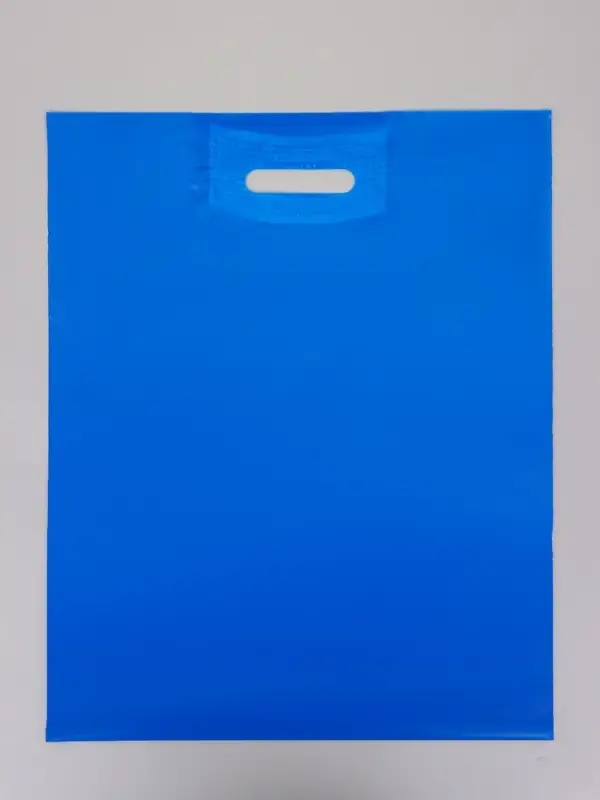Пакет полиэтиленовый с вырубной ручкой, синий 40&times;50 См, 60 мкм