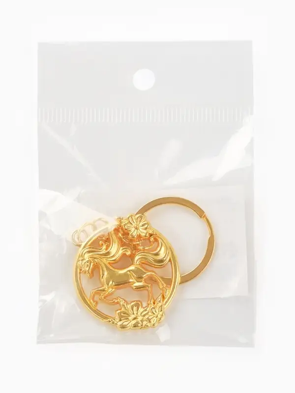 Брелок новогодний «Лошадь», зол, 3 х 8,5 см