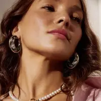 Серьги-кольца акрил &laquo;Тренд&raquo;, чёрные в золоте