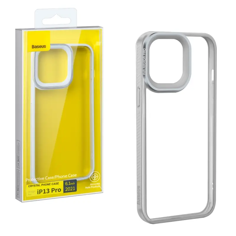 Чехол IPH 13 Pro (6.1) Crystal Phone case Baseus серебро Чехол IPH 13 Pro (6.1) Crystal Phone case Baseus серебро