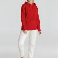 Толстовка с капюшоном унисекс Hoodie, красная, размер XS