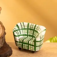 Мебель для кукол &laquo;Кресло клетчатое&raquo;, 6&times;3.5&times;5 см, дерево, зелёная