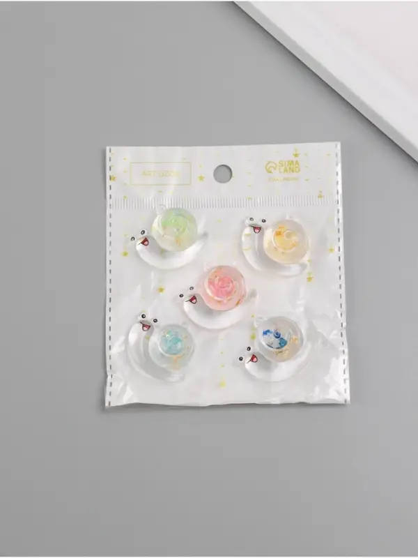 Подвеска для творчества акрил Подвеска для творчества акрил "Улыбчивая улитка" светится в темноте МИКС 2,9х3,3х1 см