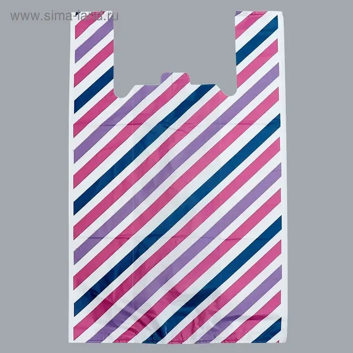 Пакет Пакет "Параллели", полиэтиленовый, майка, 40 х 65 см, 22 мкм