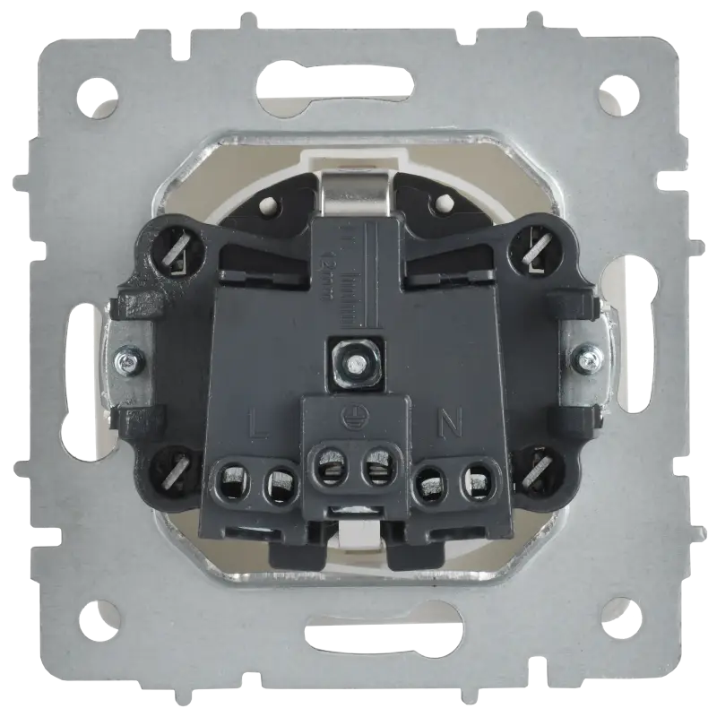 BRITE Розетка 1-местная с заземлением с защитными шторками и крышкой 16А IP44 РСбш10-3-44-БрАБ арктический белый IEK